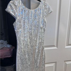 Sparkly silver white dress